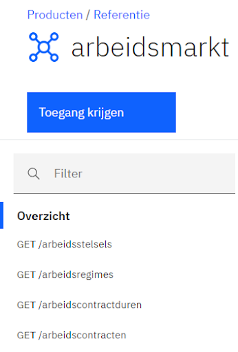 API COE - Referentie API - Hoe testen - voorbeeld Arbeidsmarktovereenkomst 2